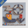 Kép 10/10 - Kishajó, sirály, mentőöv és horgony dekorálható alkotócsomag tengeri motívumokkal