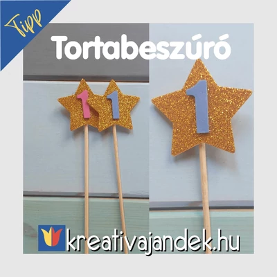 Számos tortabeszúró csillogós