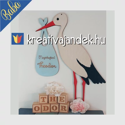 Baba születését jelző gólya - 50cm