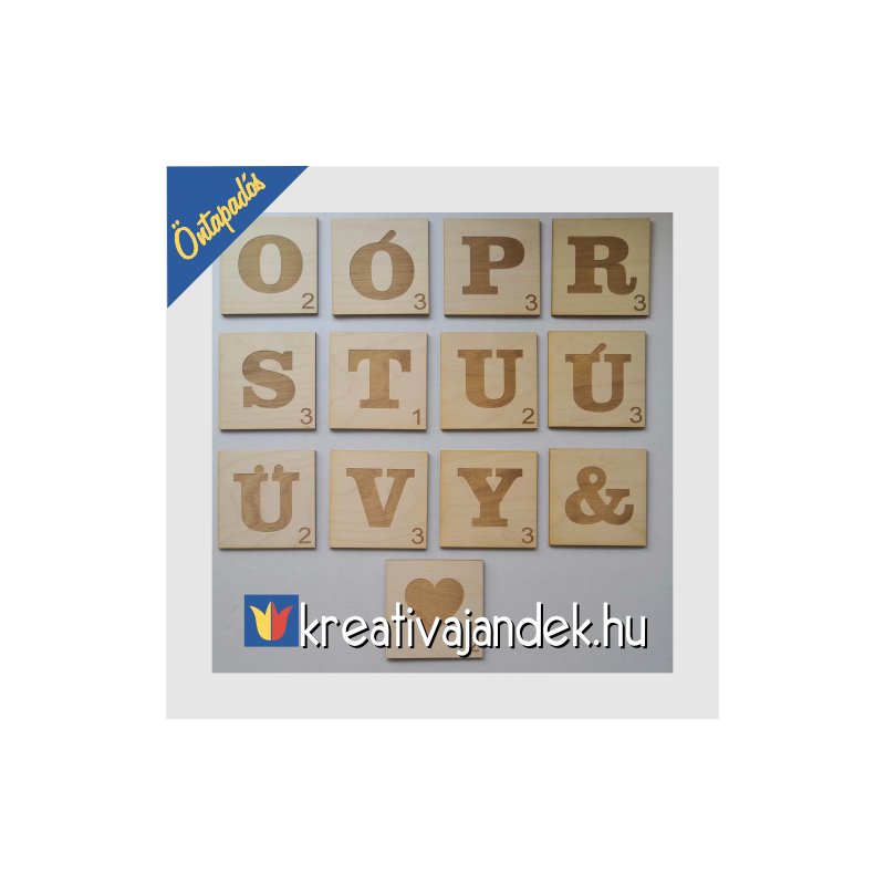 Scrabble faldekor betűkkel