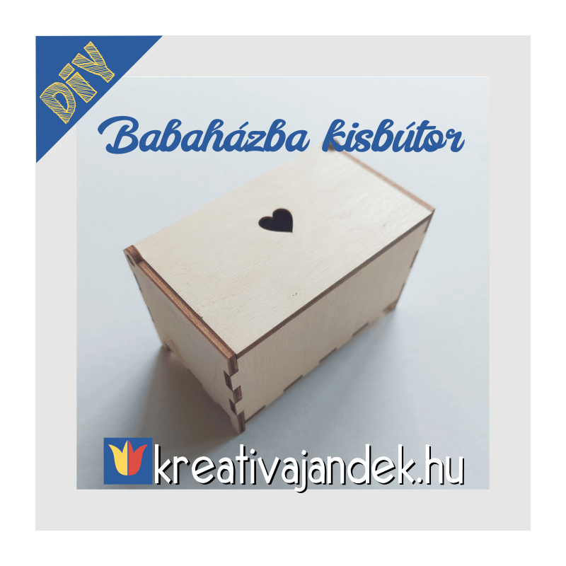 szívecskés fa  doboz