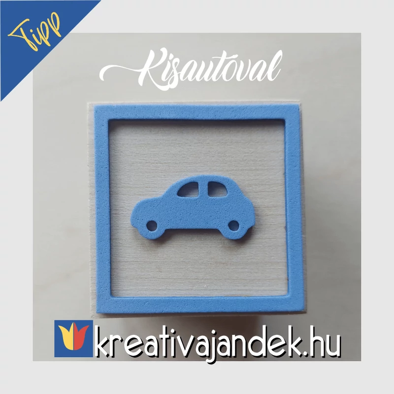 babaváró ajándék  kisautós kockával