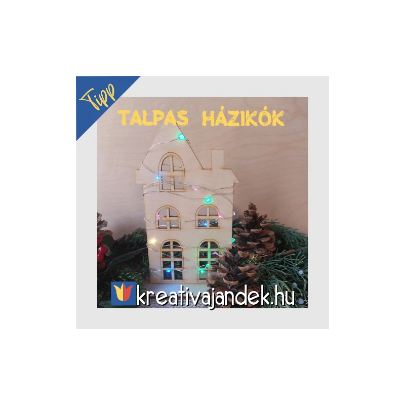 Dekorálható karácsonyi házikó fából